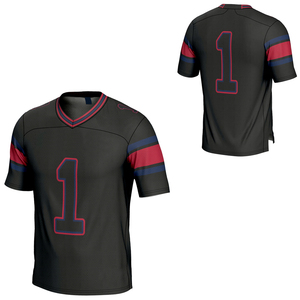 Custom Maroon Gold Unisex Adult American Football Jersey V-Neck Short Sleeve Mesh 100% Polyester Sublimated Print Team <b>Name</b> - Product Image 3