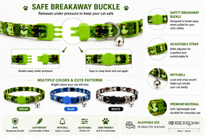 Breakaway Cat <b>Collar</b> OEM ODM Custom Logo Adjustable Safety Release Kitten <b>Collar</b> with Bell Direct Manufacturer - Product Image 2
