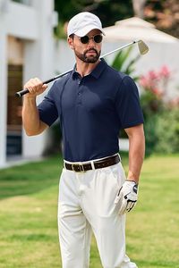 Camiseta de golf personalizada, camiseta de golf para hombre y mujer, tela de sarga, camisa de golf 100% algodón de secado rápido, camisa de golf de verano al por mayor - Product Image 4