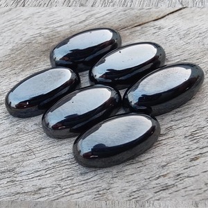 Hematite naturelle de qualité AAA+, grande forme ovale, cabochon à dos plat, pierres précieuses calibrées en gros, toutes tailles disponibles - Product Image 2