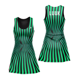Custom Women's Sleeveless Striped Tennis Dress Quick Dry Fitted Athletic Apparel All Seasons Polyester Made Girls' Tennis <b>Skirts</b> - Product Image 3