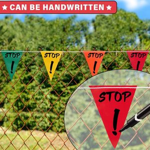 Bandiere a Pennone Multicolore ad Alta Visibilità 7x10, 45 Pezzi, 105 Piedi di Lunghezza, Bandiere Triangolari per Piscina per Segnalazione di Sicurezza nel Nuoto a Costro - Product Image 4