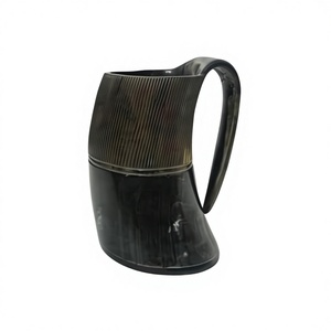 Mug en corne de viking transparent, écologique, léger, avec couvercle en bambou, résistant au lave-vaisselle, incroyablement avantageux pour les aventuriers - B.S INTERNATIONAL - Product Image 2