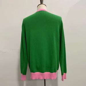 Cárdigan de Punto Personalizado al por Mayor, Estilo Casual Otoñal, con Apliques de Patchwork y Logotipo Frontal para Mujer - Product Image 6