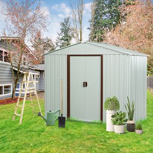 Casetta da Giardino in Metallo Bianca 1,8m x 1,5m per Organizzazione Ottimale ed Estetica - Product Image 1