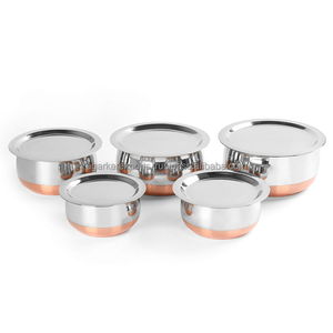 ชุดหม้อบิรยานีสแตนเลสก้นทองแดง พร้อมฝาปิด ผิวเงา - Product Image 3