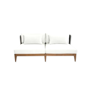 Canapé deux places moderne Canapé de jardin en bois de teck Canapé sectionnel moderne en bois Ensemble de canapés d'extérieur en bois de salon - Product Image 1