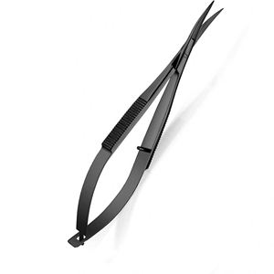 Ciseaux à micro-spring à lame courbée de haute qualité en acier inoxydable durable pour extensions de cils et soins des sourcils, logo personnalisé - Product Image 1
