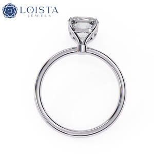 แหวนเพชรทรงเอเมอรัลด์ LOISTA แพลตตินั่ม สำหรับผู้หญิง แหวนหมั้นคลาสสิก ได้รับการรับรองจาก GIA สี D ธรรมชาติ - Product Image 2