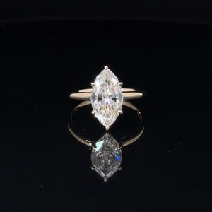 Anillo de Oro Sólido de 14K y 18K con Certificado IGI, Anillo de Diamante de Laboratorio con Corte Marquesa de 1CT, 2CT y 3CT en Oro Amarillo - Product Image 1
