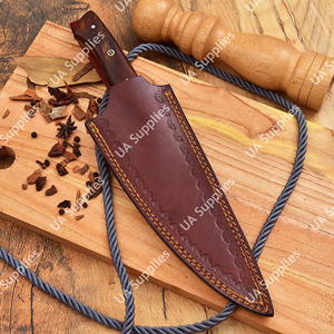 Couteau de chef léger, fait main, ambidextre, en acier Damas, 7 pouces, motif torsadé, manche en bois de rose naturel et G10 Micarta - Product Image 5