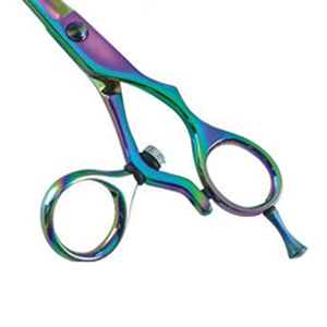 Tijeras Profesionales de Titanio para Cortar el Cabello, Tijeras de Peluquería de Acero Inoxidable, Mango Inclinado, Tensión Ajustable - Product Image 6