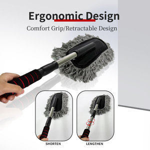 Spazzola spolverino retrattile <span class=keywords><strong>per</strong></span> auto-maniglia allungabile di 45-90cm con setole morbide, <span class=keywords><strong>per</strong></span> prese d'aria interne/cruscotti/<span class=keywords><strong>sedili</strong></span> - Product Image 2