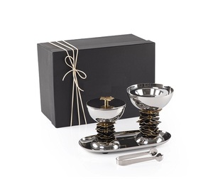 Mabkhar en acier inoxydable avec plateau de boîte de rangement et base en aluminium Brûleur Bakhoor décoratif de qualité supérieure - Product Image 3