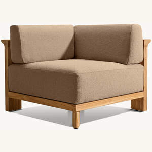 Canapé d'angle moderne en promotion avec coussins en mousse souple durable et revêtement en bois massif, idéal pour l'extérieur de villa, taille personnalisable - Product Image 4