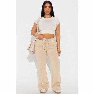 Pantalones Deportivos de Corte Regular de Alta Calidad Personalizados para Mujer, Nuevo Diseño, Pantalones Anchos, Ecológicos, Transpirables, Sólidos, Casuales, con Cintura Elástica - Product Image 6