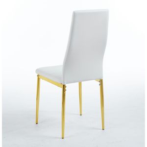 Ensemble de 4 chaises de salle à manger avec pieds dorés et assise blanche - Product Image 4