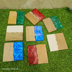 Posavasos de madera y resina de calidad perfecta, posavasos de nogal con color personalizado, estilo de lujo moderno para uso en el hogar, oficina, Hotel - Product Image 5