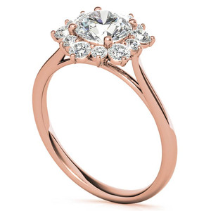 แหวนเพชรแล็บโกรว์ทรงกลม 18k ดีไซน์หรูหรา ประดับเพชรแล็บโกรว์ทรงกลมแบบ Snowflake Halo สำหรับผู้หญิงและเด็กผู้หญิง - Product Image 3