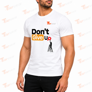 Tiierwear Men's <b>White</b> Short Sleeve <b>T</b>-<b>Shirt</b> Don'<b>t</b> Give Up Printed Casual O-Neck Regular Fit Cotton Jersey <b>Shirt</b> for men - Product Image 2