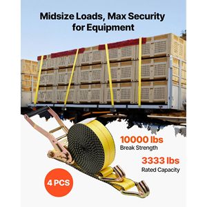 Cinghie di Fissaggio a Cricchetto Resistenti 2 x 30 Piedi con Doppio Gancio a J, Portata 10.000 Libbre, Borsa per il Trasporto e il Fissaggio di Oggetti - Product Image 2