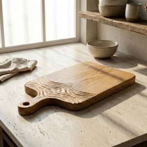 Planche à découper en bois d'acacia texturé 2026, style rustique, avec poignée, épaisse et solide, pour la préparation culinaire - Product Image 2