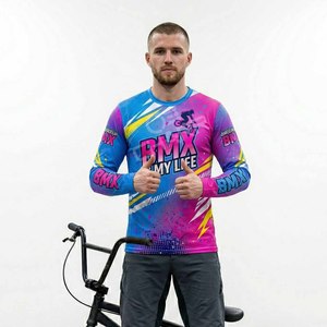 Maillot de cyclisme BMX personnalisé, vêtements de sport respirants de haute qualité, unisexe, séchage rapide, extensible, manches longues, 180g, toutes saisons - Product Image 2