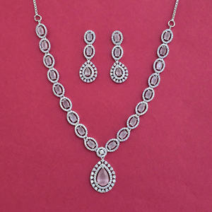 Hermoso Collar Clásico de Diseño con Circonita Cúbica y Baño de Rodio 444099 - Product Image 6