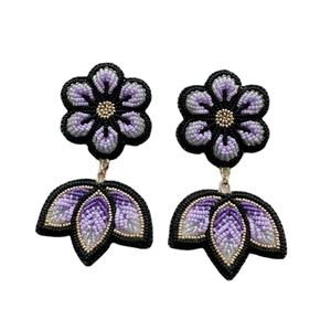 Statement Cute Beautiful New Handmade Butterfly Wing Design Beaded Embroidery <b>Earring</b> Design Luxury Fancy Trendy From India - Product Image 3