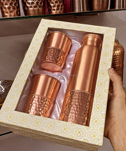 Metal Best Selling Supply Portable <b>1Ltr</b> Copper <b>Water</b> <b>Bottle</b> for Adults Custom Logo Portable Drinking Health Safety <b>water</b> <b>bottle</b> - Product Image 2