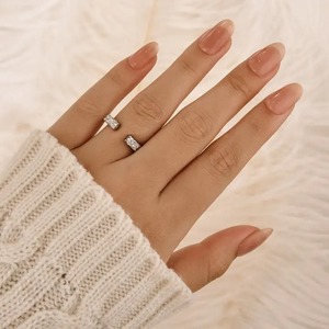 New Design 925 Moissanite Round Cut <b>Open</b> Women's Wedding Band Sterling Silver White Gold Plated 1.4 Carat <b>Ring</b> - Product Image 6