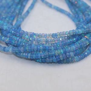 Cuentas Redondas Facetadas de Tanzanita AAA y Ópalo Etíope de 4-5.5mm, Piedra Natural, Hilo de 16 Pulgadas para Fabricación de Joyas, Collares y Pulseras - Product Image 1