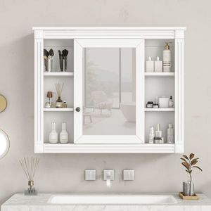 Moderno armadio da bagno da 35 ''X 28'' a parete con 6 ripiani a specchio, non incluso il bagno - Product Image 1