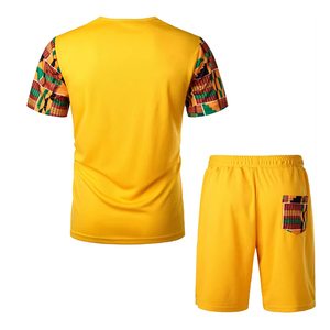 Conjunto de Dos Piezas para Hombre, Ligero, Transpirable, Estilo Urbano, Informal, para Vacaciones de Verano, con Pantalones Cortos - Product Image 2