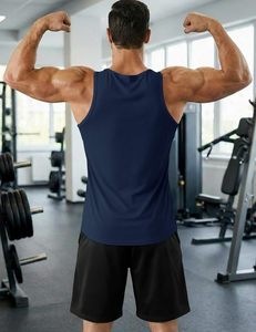 Débardeur de sport pour homme, écologique, sans manches, tissu extensible en spandex/coton, respirant, séchage rapide, entraînement, gym - Product Image 5