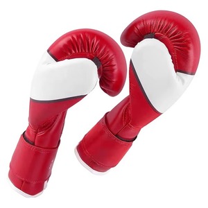 Gants de boxe pour enfants, rouge et blanc, mitaines d'entraînement professionnelles pour arts martiaux, gants de frappe en cuir réglables avec boucle auto-agrippante - Product Image 3