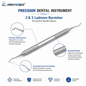 เครื่องมือขัดแต่งวัสดุคอมโพสิตสแตนเลส Dental Ladmore 2,3 สำหรับการขัดเรียบและขึ้นรูป OEM Zetomed Pro - Product Image 3