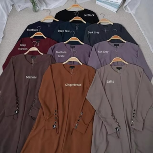 Abaya style Dubaï pour femmes, robe musulmane modeste à manches longues, robe maxi, fournisseur en gros OEM ODM sur mesure - Product Image 6