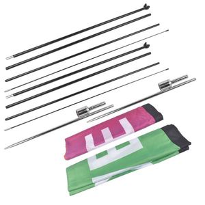 Set di 2 Bandiere a Piuma in Maglia con Kit Asta per Pubblicità Esterna Aziendale - Product Image 6