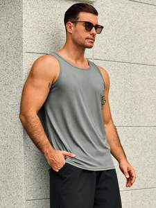 Camisetas sin mangas para hombre, chaleco muscular de punto, licra, poliéster, secado rápido, transpirable, ecológico, 220g, impresión digital, gimnasio, fitness, entrenamiento - Product Image 3