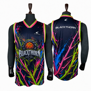 Camiseta de Baloncesto OEM para Hombre, Sin Mangas, Cuello en V, Sublimada, 100% Poliéster, Malla Deportiva, Ajuste Atlético, Ropa de Equipo Reversible - Product Image 1