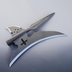 Tête de hallebarde médiévale en acier au carbone forgé, réplique historique, objet décoratif, de collection, outil personnalisé, type hache, Dark Hammer Art - Product Image 2