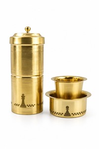 Spillbox Premium Modern Handmade Brass <b>Coffee</b> Dabara & <b>Filter</b> Set with Elegant Gift Box South Indian Brewing & Serving Combo - Product Image 5
