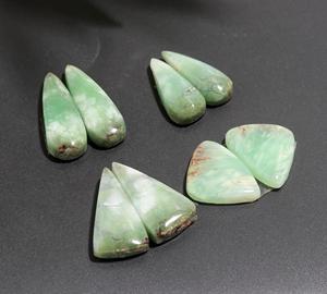 9 paires de pierres précieuses en chrysoprase verte naturelle, 162 carats, pour la fabrication de bijoux, 24x9, 20x8mm # 20010 - Product Image 4