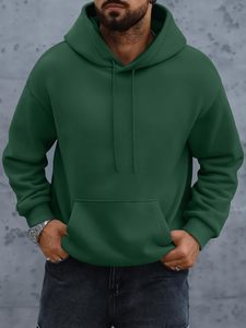Sweat à capuche homme coupe décontractée, uni, personnalisable, en molleton épais, avec poche kangourou, mélange 100% coton - Product Image 6