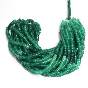 Natural Green Onyx Faceted Heishi Beads 6MM 7MM Strand Loose Gemstone Beads <b>String</b> For Jewelry Making Wholesale Price Bulk - Product Image 5