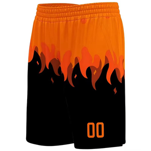 ชุดยูนิฟอร์มบาสเก็ตบอลแบบระบายอากาศได้ 100% โพลีเอสเตอร์ พร้อมลายพิมพ์แบบ Flame Sublimation เสื้อแขนกุด กางเกงขาสั้นตาข่าย พร้อมชื่อทีมและหมายเลข - Product Image 3