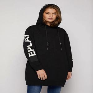 Sudadera con Capucha Larga y Holgada para Mujer, Forrada con Felpa de Poliéster/Algodón de 400 GSM, Estampada, Ligera, para Invierno - Product Image 5