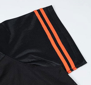 Premium Quality Men Black Mesh <b>Baseball</b> Jersey Short Sleeve V-Neck Moisture Wicking Striped Orange Trim Regular Fit All Seasons - Product Image 4