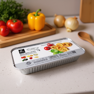 Contenitore Monouso in Alluminio 2032 con Coperchio Rettangolare 30x15x6.1cm - Product Image 1